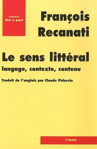 LE SENS LITTERAL