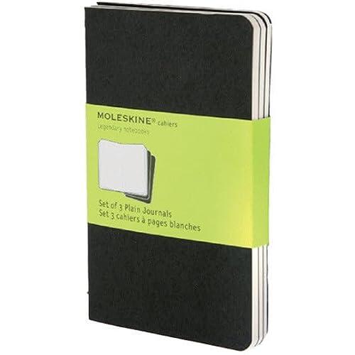 Moleskine Cahier Journal (Set of 3): Pocket, Plain, Black, Soft Cover