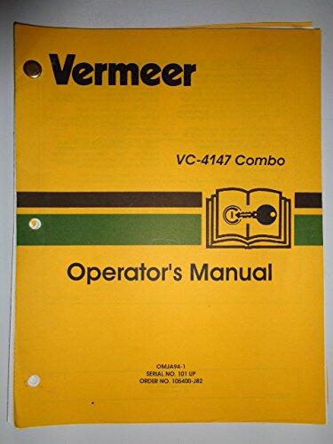 Vermeer * VC-4147 Combo Trencher Plow Operators Owners Manual Original OMJA94-1