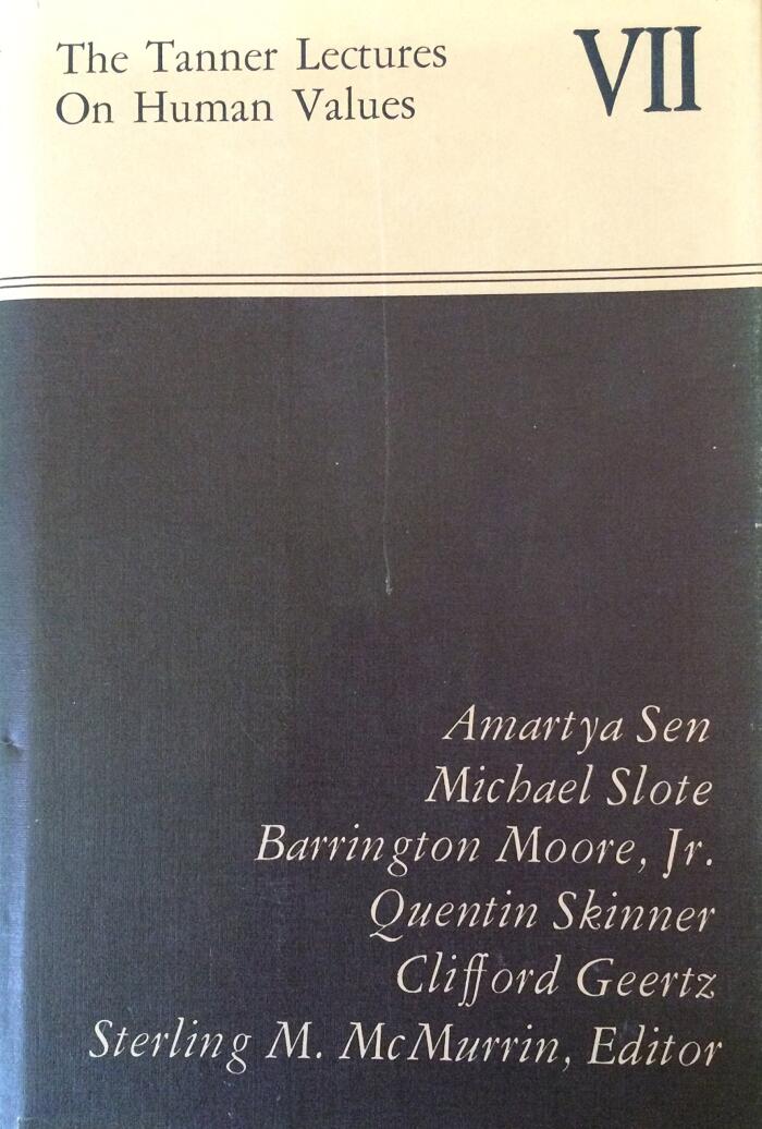 The Tanner Lectures on Human Values: Volume 7, 1986