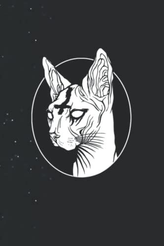 Notebook Blush Notes: Occult Black-Metal Sphynx Cat I Goth and Death-Metal Graphic 114 Pages 6''x8.5''