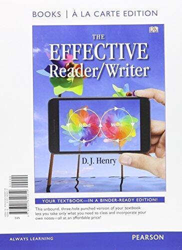 The Effective Reader/Writer: Books a la Carte Plus MySkillsLab with Pearson eText - Access Card Package (1st Edition, 2014) Loose Leaf