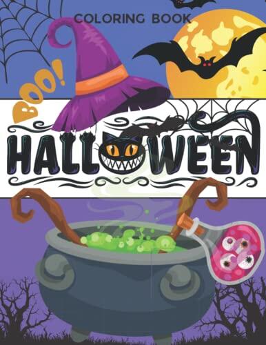 Halloween Coloring Book: 48 Coloring Pages Full of Fantastic Halloween Designs with Ghosts, Monsters, Pumpkins, Skeletons, Witches, and More!