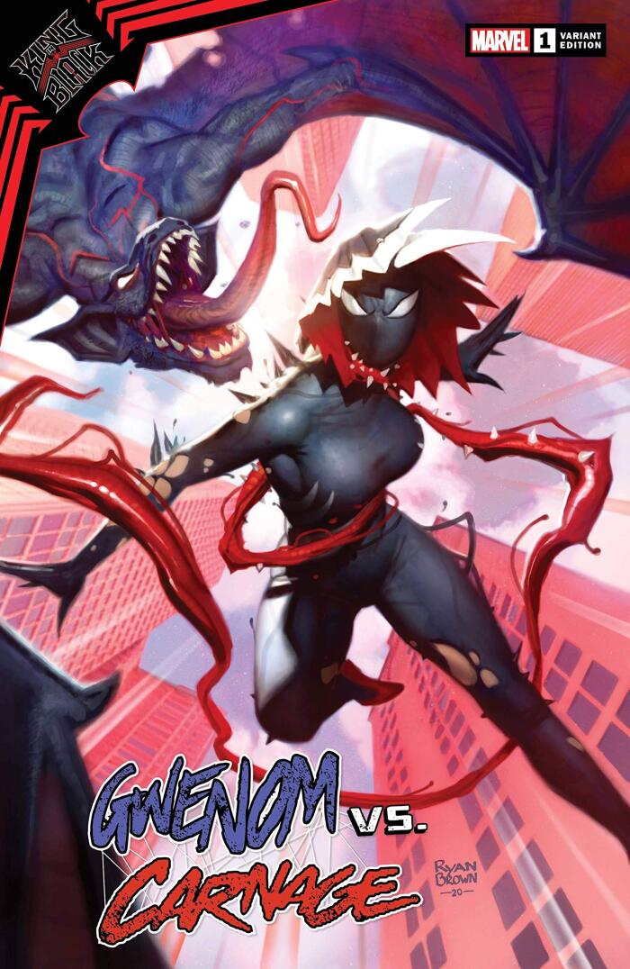KING IN BLACK GWENOM VS CARNAGE #1 RYAN BROWN VAR