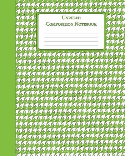 Composition Notebook: Lined - Green Houndstooth