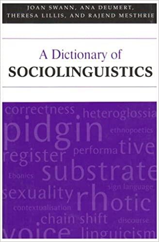 A Dictionary of Sociolinguistics