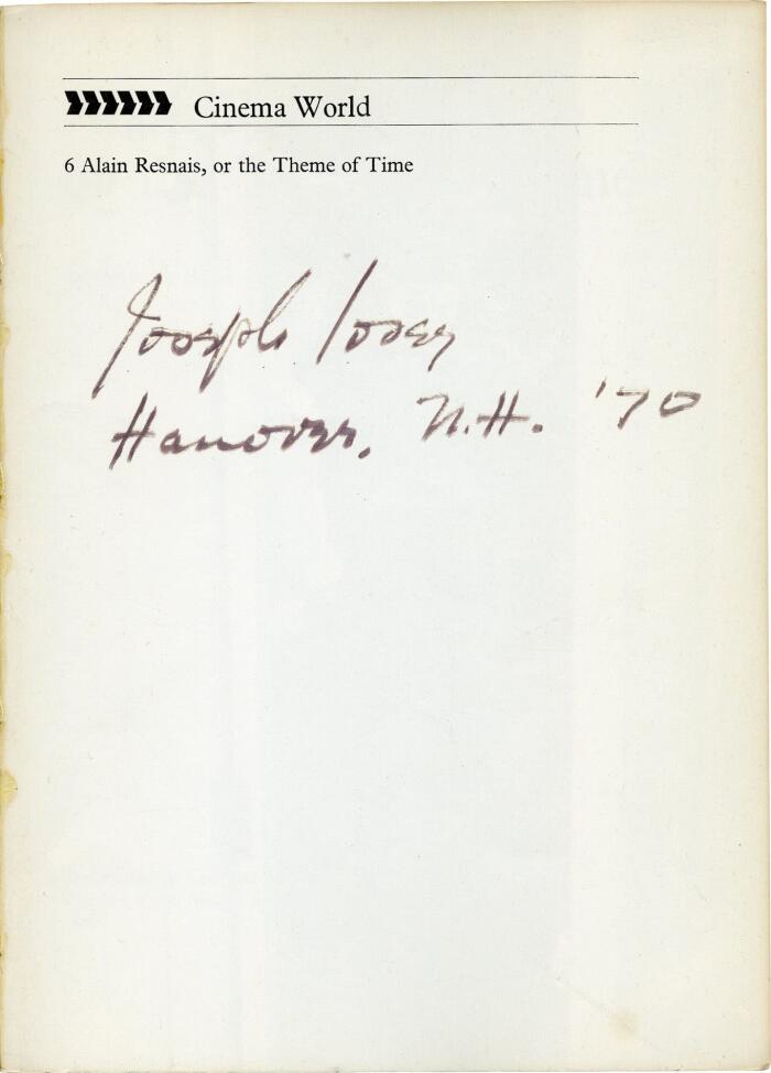 Alain Resnais, or the Theme of Time