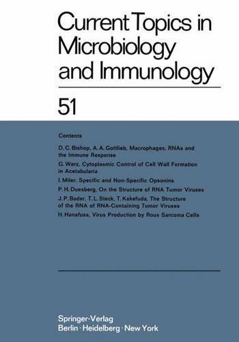 Current Topics in Microbiology and Immunology vol 51 / Ergebnisse Der Mikrobiologie Und Immunitatsforschung