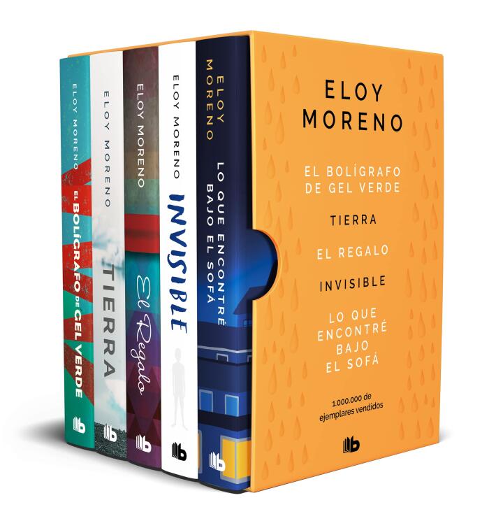 Estuche Eloy Moreno con: El bolígrafo de gel verde -Tierra - El regalo - Invisible - Lo que encontré bajo el sofá / Eloy Moreno. Boxed Set