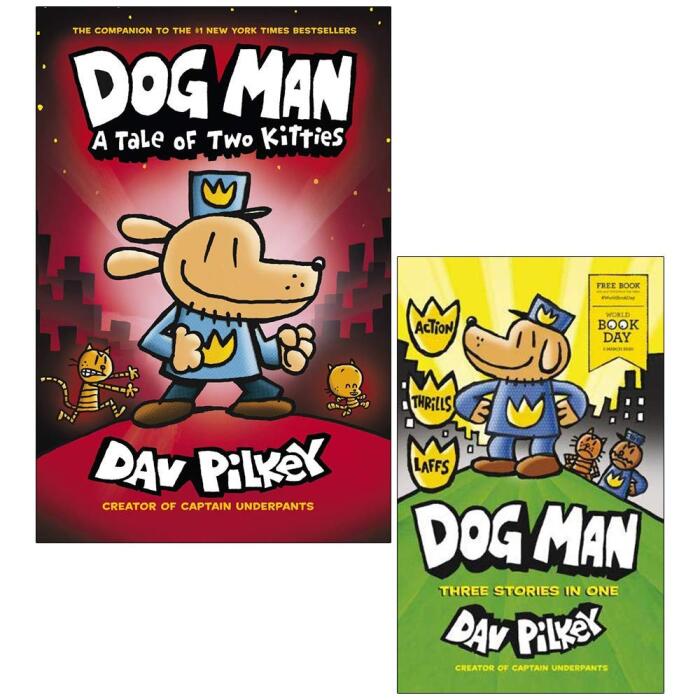 Dog Man 2 Books Collection Set: A Tale of Two Kitties & Dog Man World Book Day