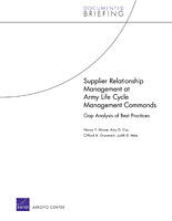 Supplier Relationship Management at Army Life Cycle Management Commands: Gap Analysis of Best Practices