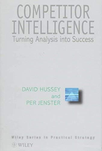 [(Competitive Intelligence and Analysis: Beating the Competition )] [Author: David Hussey] [Mar-1999]