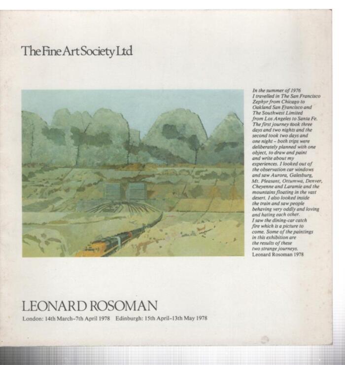 Leonard Rosoman, London 14th March-7th April 1978; Edinburgh: 15th April-13th May 1978