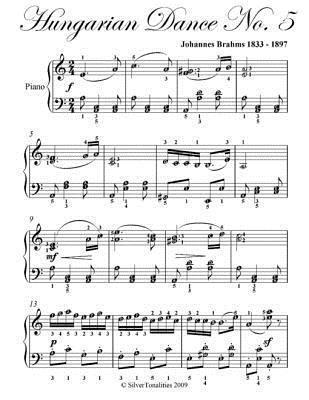 Hungarian Dance No. 5 Elementary Piano Sheet Music