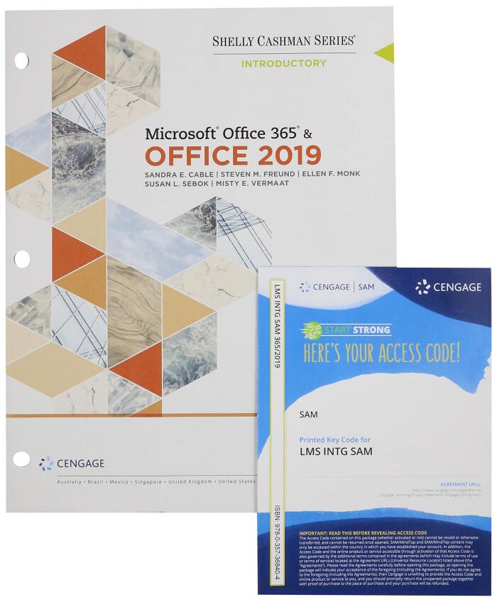 Bundle: Shelly Cashman Series Microsoft Office 365 & Office 2019 Introductory, Loose-leaf Version + LMS Integrated SAM 365 & 2019 Assessments, Training and Projects, 1 term Printed Access Card