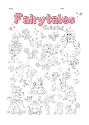 Contos de Fadas para Colorir: Livro de Ilustrações em Tons de Cinza para Sonhar e Criar