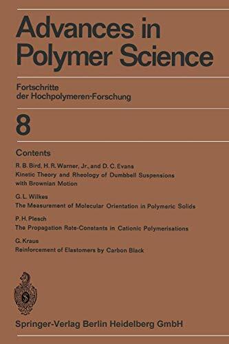 Advances in Polymer Science: Fortschritte Der Hochpolymeren-Forschung