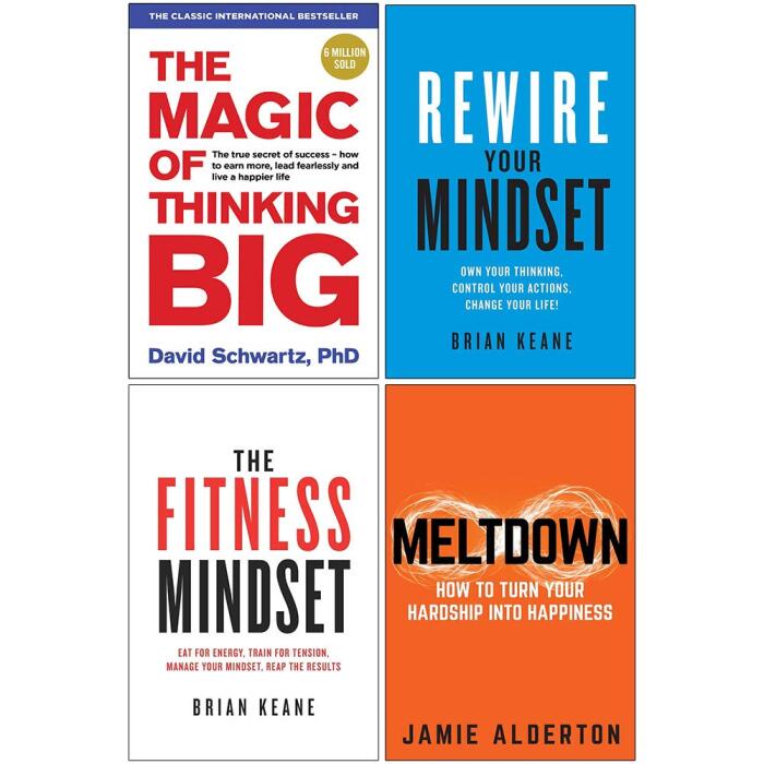 The Magic of Thinking Big, Rewire Your Mindset, The Fitness Mindset, Meltdown 4 Books Collection Set