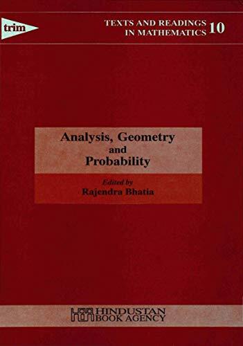 Analysis, Geometry and Probability: Essays in honour of K. R. Parthasarathy