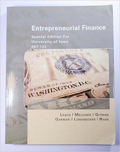 Entrepreneurial Finance Special Edition for the University of Iowa