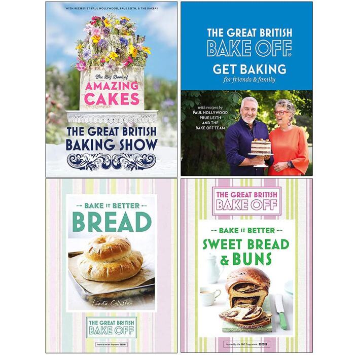 The Great British Bake Off The Big Book of Amazing Cakes, Get Baking for Friends and Family, Bake It Better Bread, Bake It Better Sweet Bread & Buns 4 Books Collection Set
