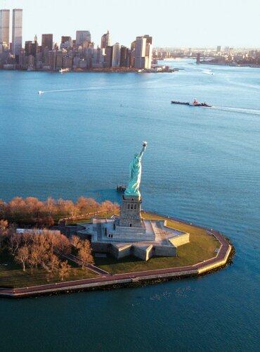 Liberty Island and Lower Manhattan