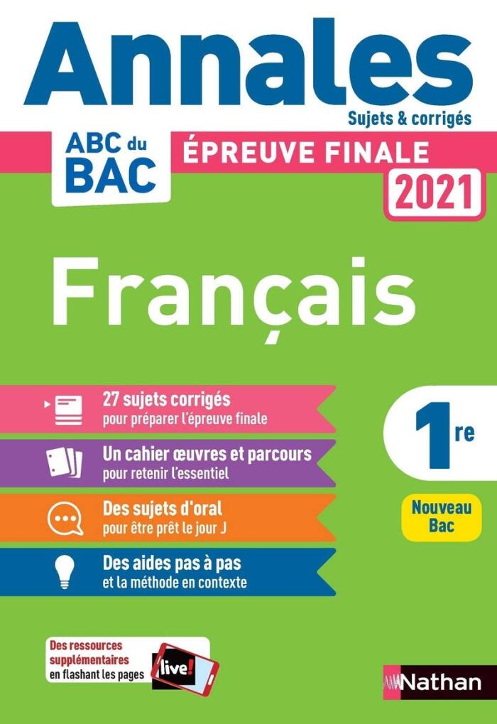 Français 1re - Annales Bac 2021 - Sujet & Corrigés