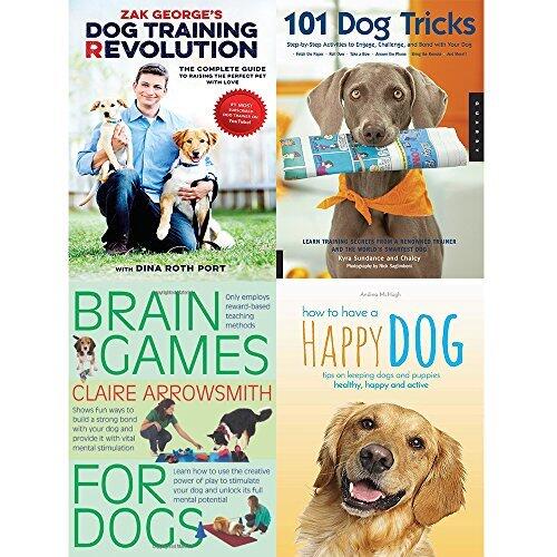 Dog training revolution, 101 dog tricks, brain games for dogs and how to have a happy dog 4 books collection set