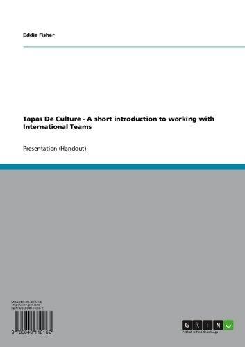 Tapas De Culture - A short introduction to working with International Teams
