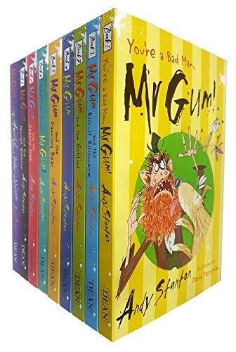 Mr Gum Collection Andy Stanton 9 Books Set (Biscuit Billionaire, The Cherry Tree, The Dancing Bear, The Goblins, The Power Crystals, Whats for Dinner, The Secret Hideout, The Hound of Lamonic Bibber,