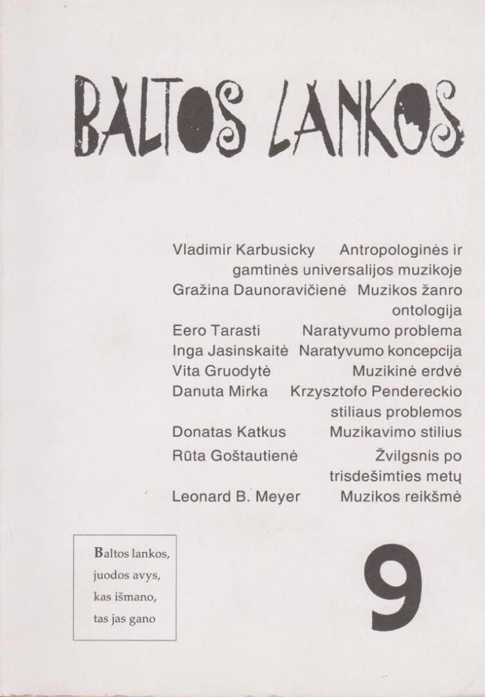 Baltos lankos, Nr. 9