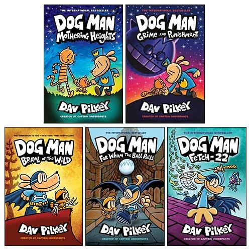 Dog Man Series 5 Books Collection Set: Brawl of the Wild, For Whom the Ball Rolls, Fetch-22, Grime and Punishment, Mothering Heights