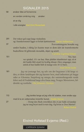 Signaler 2015: Cappelen Damms årlige debutantantologi med inviterte etablerte