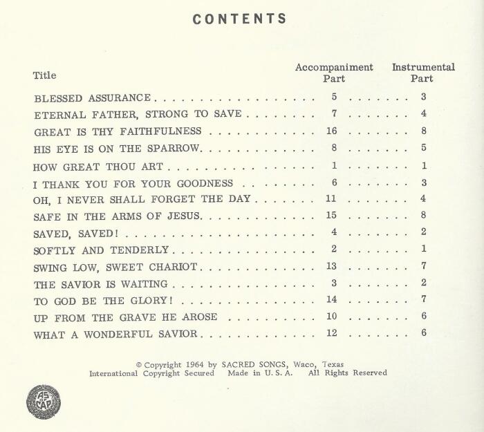 Sacred Songs for Eb Instruments