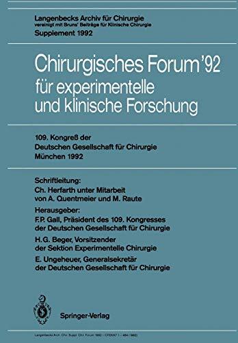 109. Kongreß der Deutschen Gesellschaft für Chirurgie, München, 21.-25. April 1992