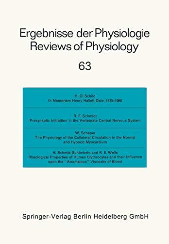 Ergebnisse Der Physiologie (Reviews of Physiology: Biologischen Chemie und Experimentellen Pharmakologie)