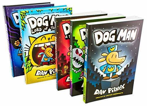 The adventures of dog man collection 5 books set: Dog Man, A Tale of Two Kitties, Dog Man Unleashed, Dog Man Lord of the Fleas, Dog Man and Cat Kid