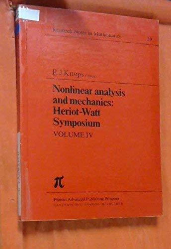 Nonlinear Analysis and Mechanics: Heriot-Watt Symposium. Volume IV.