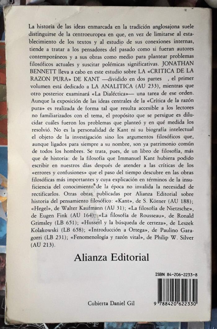 La critica de la razon pura de Kant: La Analitica