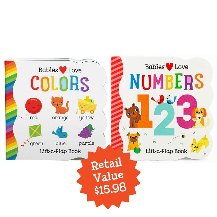 Babies Love Colors & Numbers 2-pack - A Lift-a-Flap Board Book Bundle Set for Babies and Toddlers, Ages 0-4