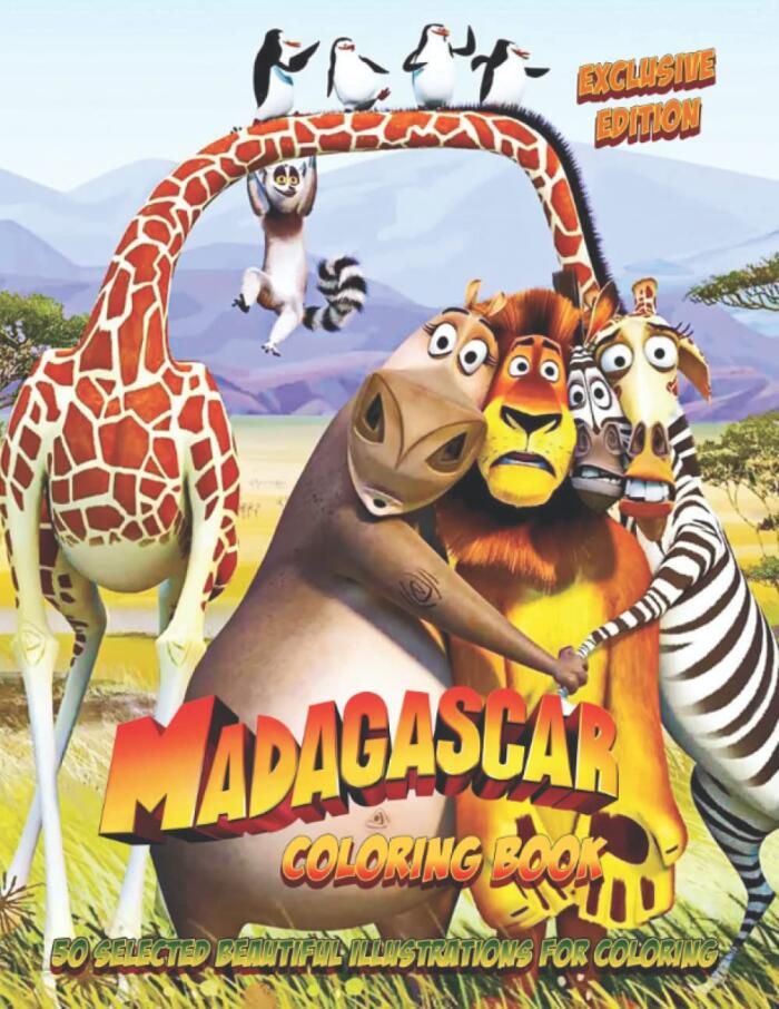 Coloring Book _ Madagascar _ EXCLUSIVE EDITION _ 50 selected beautiful illustrations for coloring