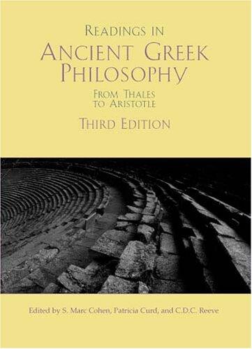 Readings in Ancient Greek Philosophy (From Thales to Aristotle)