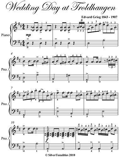 Wedding Day at Troldhaugen Grieg Easy Piano Sheet Music