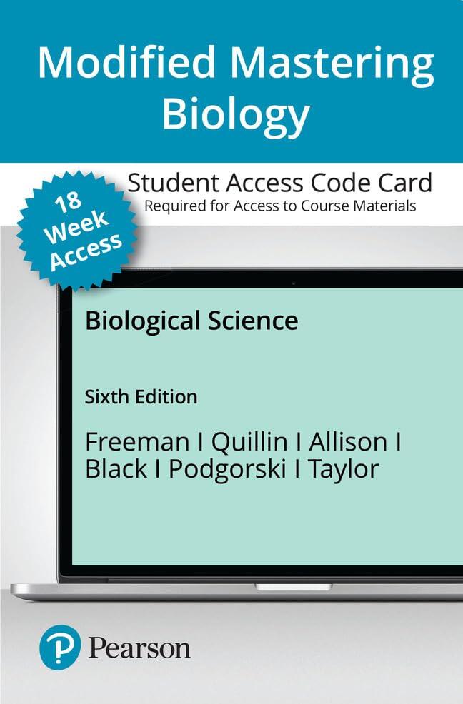 Modified Mastering Biology with Pearson eText: Access Card for Biological Science