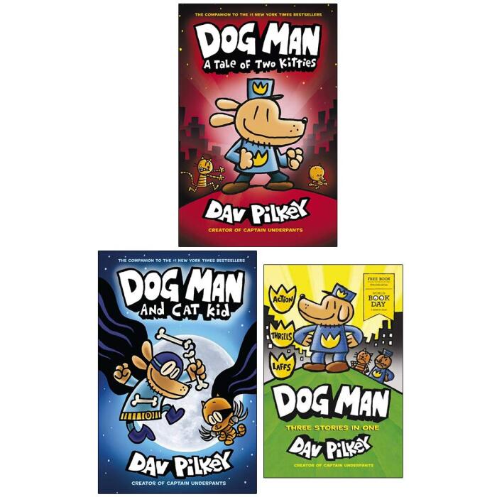 Dog Man 3 Books Collection Set: A Tale of Two Kitties, Dog Man and Cat Kid & Dog Man World Book Day