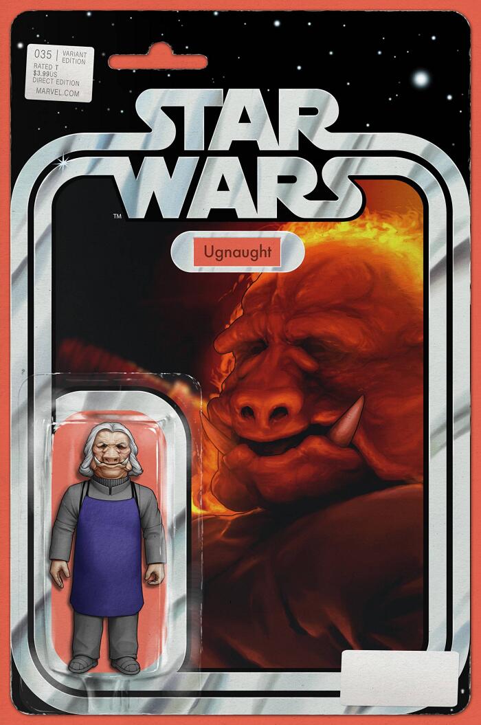 Star Wars #35 Comic Book with Ugnaught Action Figure Art on Cover by John Tyler Christopher