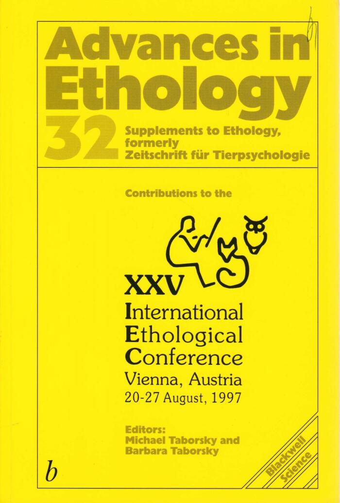 Contributions to the XXV International Ethological Conference: Vienna, Austria, 20-27 August 1997