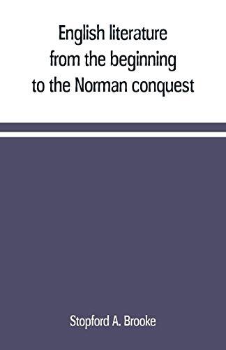 English Literature: From the Beginning to the Norman Conquest