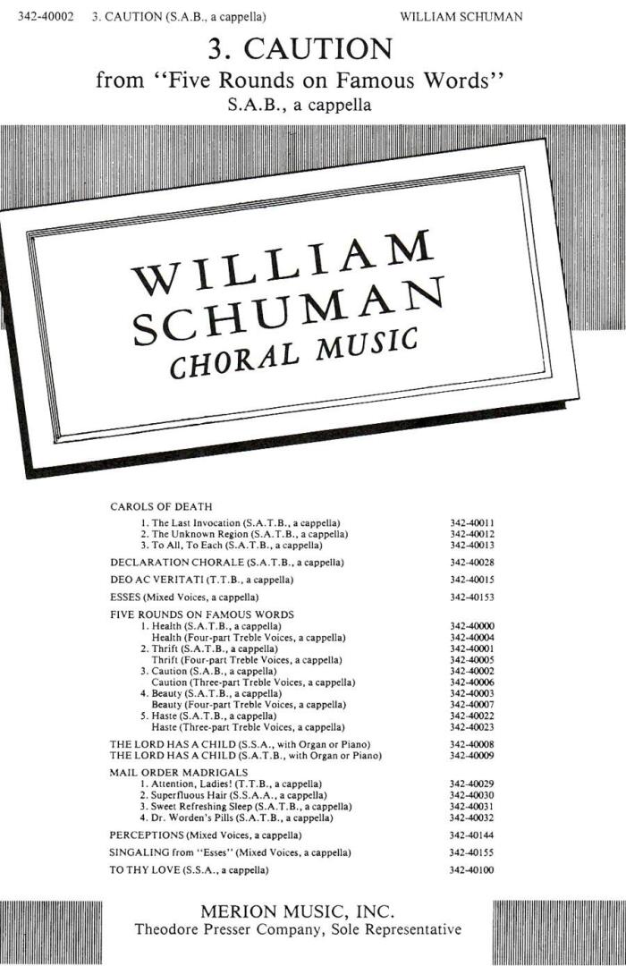 Schuman: 3 (Caution)