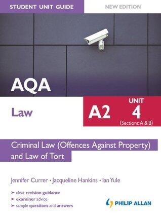 AQA Law A2 Student Unit Guide: Unit 4 (Sections A & B) Criminal Law (Offences Against Property) and Law of Tort New Edition eBook ePub          Criminal ... Against Property)